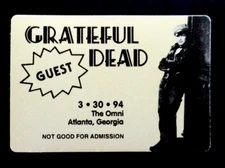 Grateful Dead Backstage Pass Marlon Brando Atlanta Georgia GA 3/30/94 3/30/1994