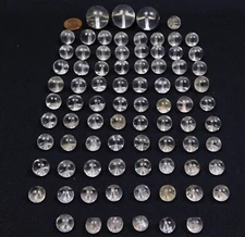 82 Antique Clear Glass Round Shank Buttons Various Sizes Up To 13/16"