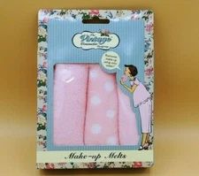 The Vintage Cosmetic Company Makeup Melts 3 Pink Dual Sided Towels In The Box