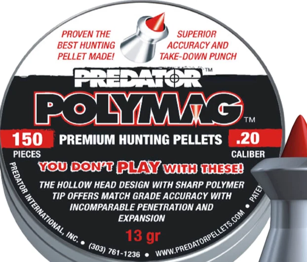 Pistola de aire comprimido premium calibre .20 JSB PREDATOR POLYMAG 150 unidades Foto 2 de 2