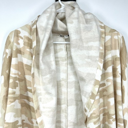 Lucky Brand Cardigan Womens Size Small Beige White Camo Open Front Sweater - Picture 2 of 8