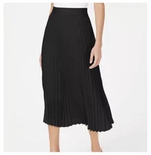 Shinestar Women’s Classic Black Elastic Waist Pleated Chiffon Lined Skirt Size S