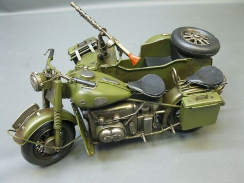 Blechmodell Militär Motorrad Modell mit Seitenwagen 35cm kein Blech Spielzeug - Bild 2 von 9