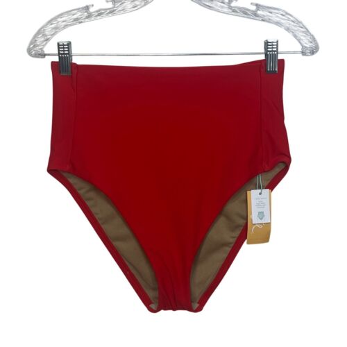 Kona Sol Bikini Bottoms Swim Tummy Control Extra High-Waist Red Size Medium New