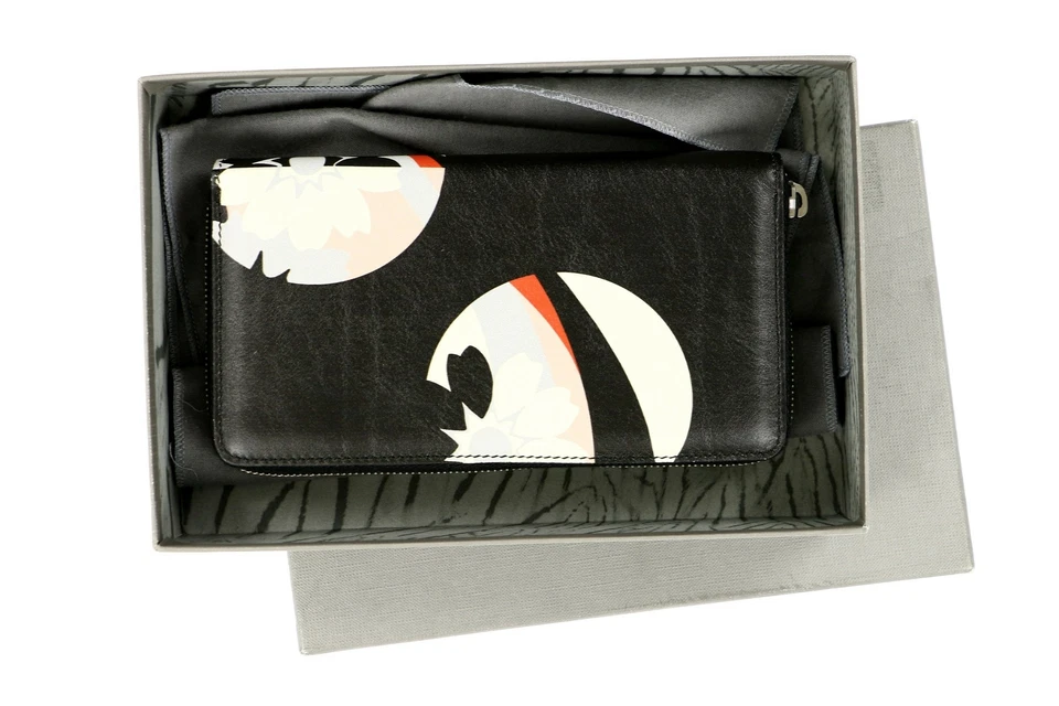 Alexander McQueen 245612 Womens Leather Continental Wallet Black/Geisha Pink - Image 2 of 2