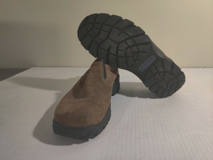 Lands-End-Mens-Size-10-Slip-On-Comfort-Mocs-Brown-Suede-Leather