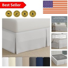 Tailored White Bed Skirt for Box Springs - 14-Inch Drop, No Hassle Installation