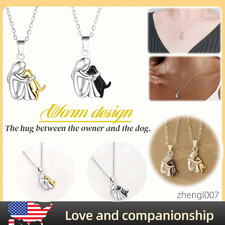 Hug Dog Necklace, Cuddle Dog Design for Women, Stylish Canine-Theme Jewelry