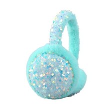 Women Sequins Earmuffs Plush Earmuffs Winter Warm Ear Muff Ear Warmers Green