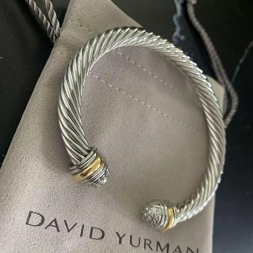 David Yurman 7mm Diamond Dome Cable Cuff Bracelet