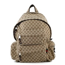 GUCCI Runway Model GG Canvas Backpack Size Large Canvas Beige 800182