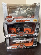 Maisto Harley-Davidson Pickup Truck Car Motorcycle 1:24 Diecast Lot Of 3