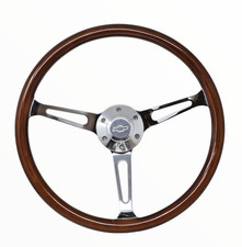 15 Wood Grain Nostalgia Steering Wheel 380mm Classic 3 Spoke Fits Chevy