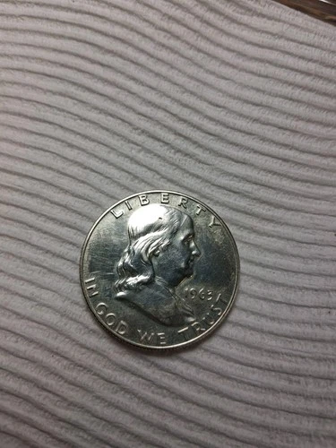 1963 Benjamin Franklin half dollar Proof like silver 90%