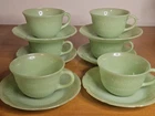 New ListingVintage Anchor Hocking Jadeite Tea Cup and Saucer Set Of  6 Fire King Alice