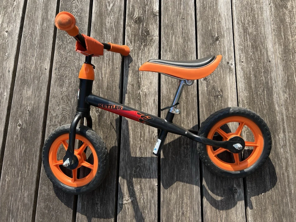 Kettler Metal Kleinkind Laufrad 10 Zoll Schwarz/Orange