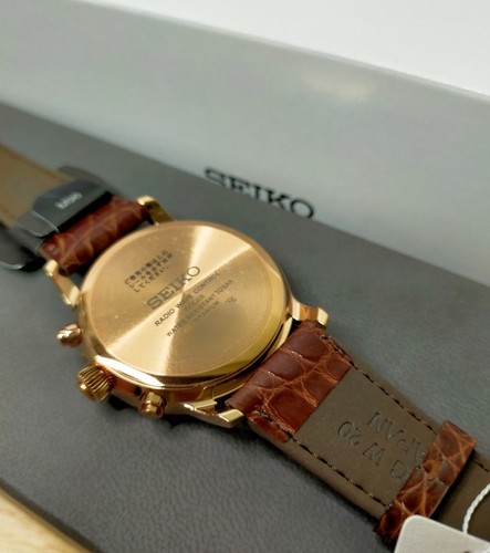 Seiko Brightz SAGZ098 Radio Vague Contrôle Titane or Brun Solaire Montre Hommes - Photo 4 sur 5