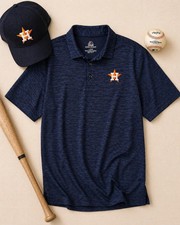 Majestic Cool Base 1/4 Button Short Sleeve Houston Astros Polo Shirt. Mens XL