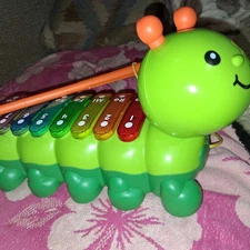 VTECH ZOO JAMZ XYLOPHONE INTERACTIVE TOY GREEN CATERPILLAR EXC COND WORKS