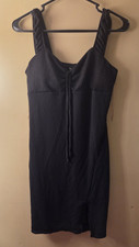No Boundaries Black Ribbed Knit Bodycon Dress Mini S