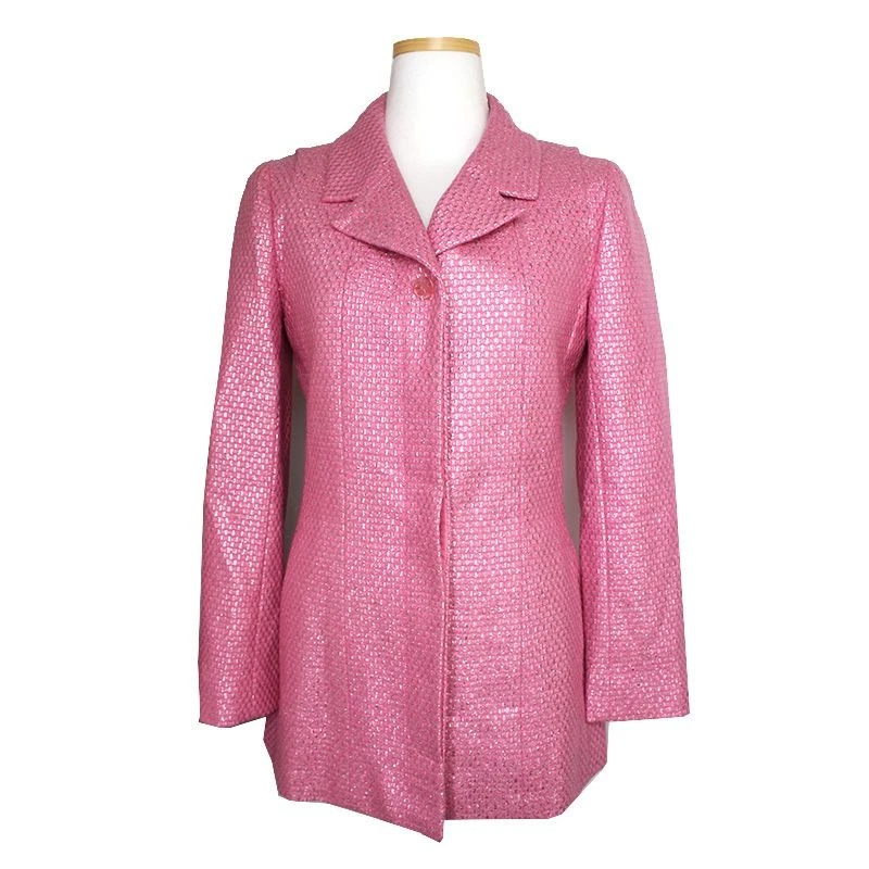 Giacca CHANEL rosa metallizzato misto lana seta 36 (Corea 44 55) 100344091