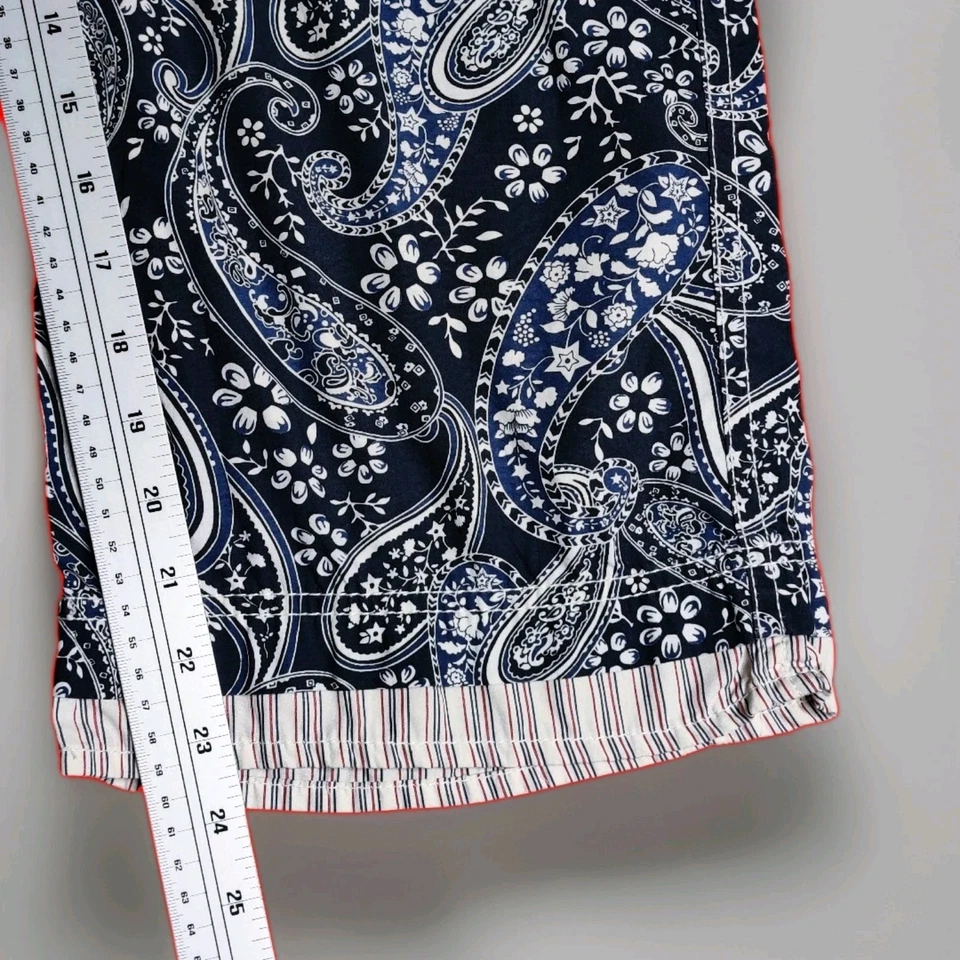 Tommy Hilfiger пейсли хлопок пижамы гостиной брюки синий белый размер 14 - Изображение 4 из 4