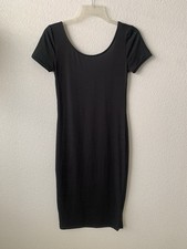 Scoop Neck Black Midi Dress S NWOT