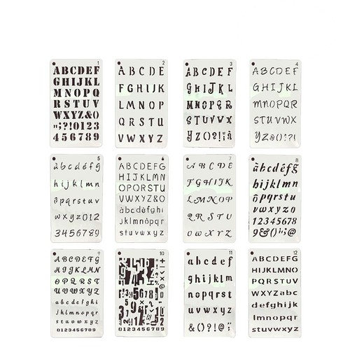 12 Pcs Small Letter Stencils For Crafts Reusable Alphabet Digital 12-pcs-small-letter-stencils-for-crafts-reusable-alphabet-digital