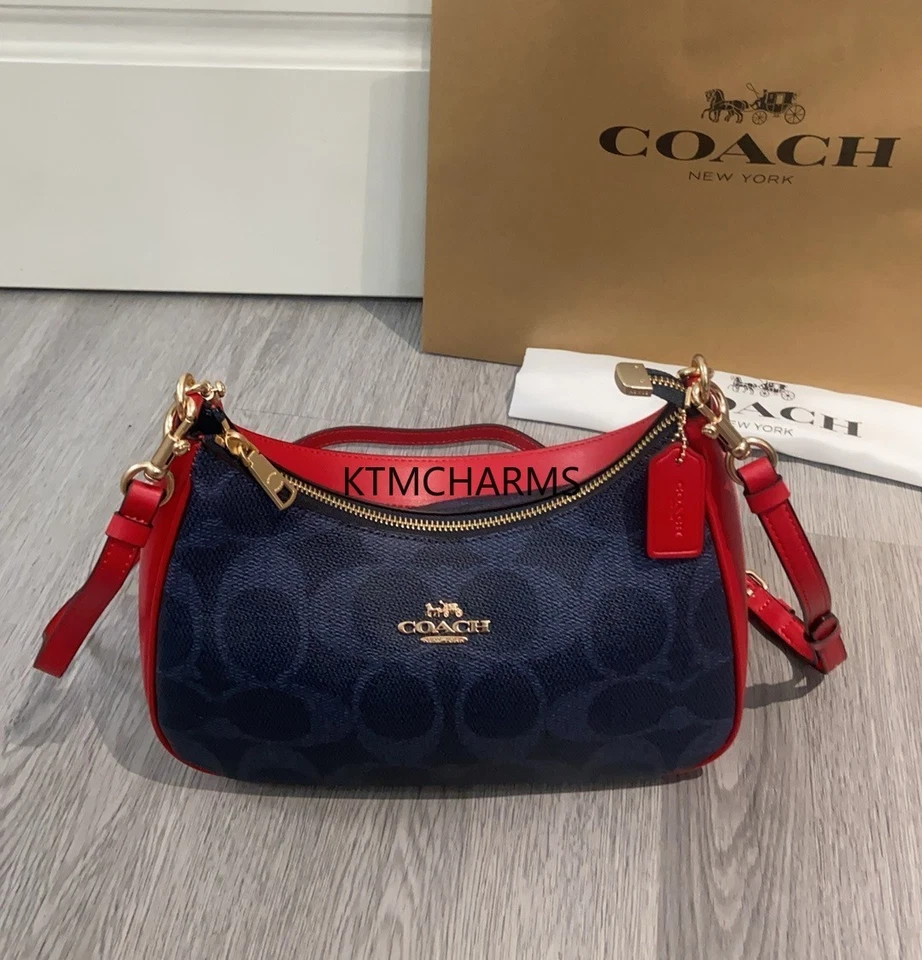 Bolso Hobo Signature Lona Azul CAL52 Outlet NUEVO Foto 4 de 4