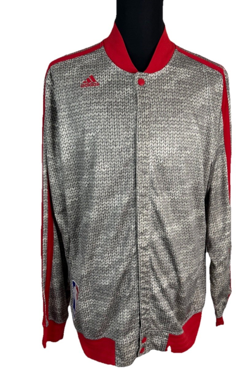 Adidas Three Stripe NBA Warmup Jacket Mens XL Tall Very Rare Rope Allover Print