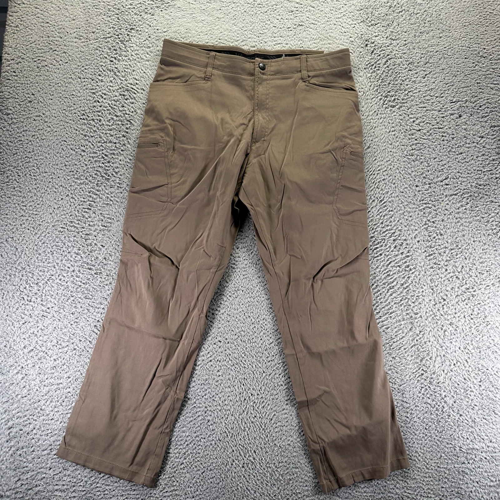Wrangler Pant Men 36x30 Brown Nylon Windbreaker Straight Hiking Gorpcore Stretch