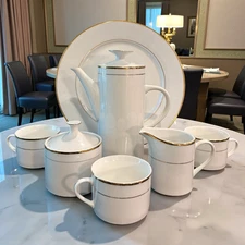 Hausenware 9pc Contemporary Coffee Service Coffee Pot Creamer Sugar Bowl Platter