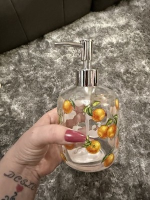 Orangen Glas Seifenspender Brandneu mit Etikett Bad Laden Qualitätsartikel. Last One Left