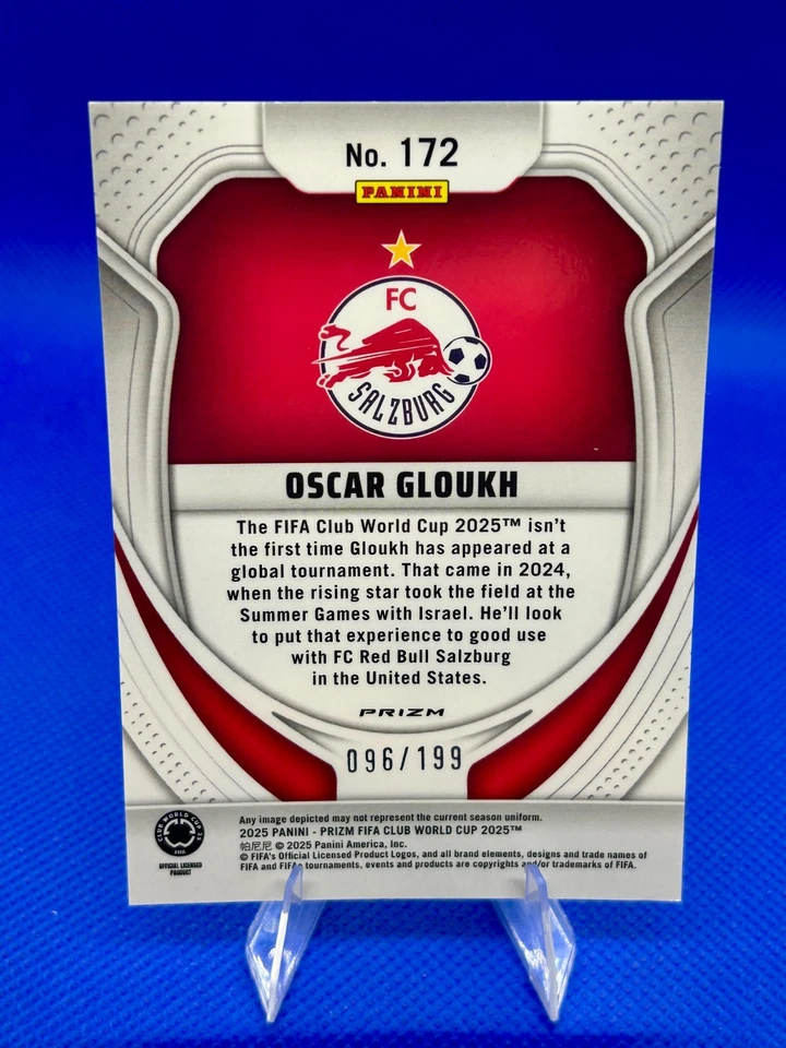 2025 Prizm FIFA Club World Cup Oscar Gloukh Orange Seismic #172 /199 - Image 2 of 2