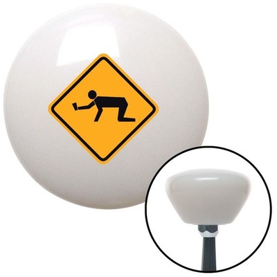 Warning I Need a Drink White Retro Shift Knob w/ M16x1.5 Insert Shifter Auto