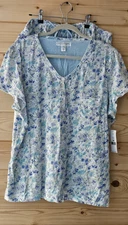 Carole Hochman Women's Size 1X Short Sleeve Short Pant Floral Pajama Set 2 PC