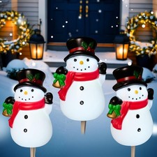 Brightown Set Of 3 Christmas Pathway Lights Led Snowmen