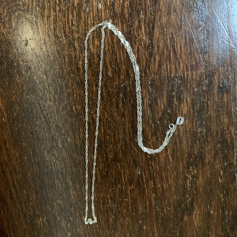 Cadena Singapur maciza de oro blanco de 14 quilates de 20 pulgadas de largo. Aurafin Italia 1,7 gramos Foto 2 de 4