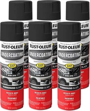Rust-Oleum 248657-6PK Stops Rust Undercoating Spray, 15 Oz, Rubberized Black,