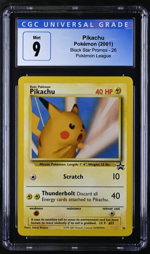 Pikachu Pokemon 2001 Black Star Promo - 26 Poke League Snap CGC 9 Mint