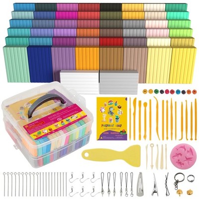 Polymer Clay 50 Colors, Modeling Clays for Kids DIY Starter Kits Non-Sticky