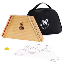 European Expressions Music Maker Lap Harp with Sheet Music and Black Carrying...