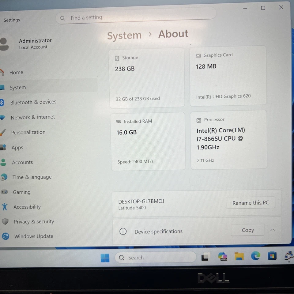 Dell Latitude 14 5400 Touch i7-8665U 1.9GHz 16GB RAM 256GB SSD *LEER DESCRIPCIÓN* Foto 4 de 4