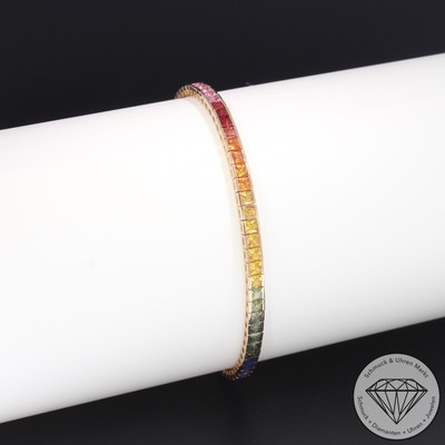 Wert 7190   Saphir Armband 585 14 Karat Rosé Gold