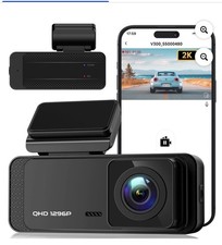 Dash Cam Front WiFi  App- 1296P For Cars-Night Vision-Parking mode- Black-NEW