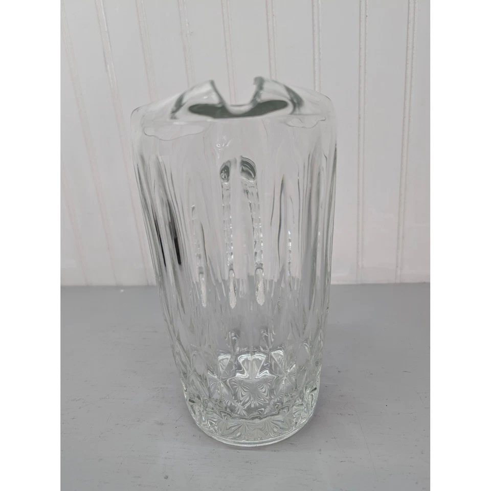 Jarra de té de cristal transparente vintage con punta de corona pesada Foto 4 de 4