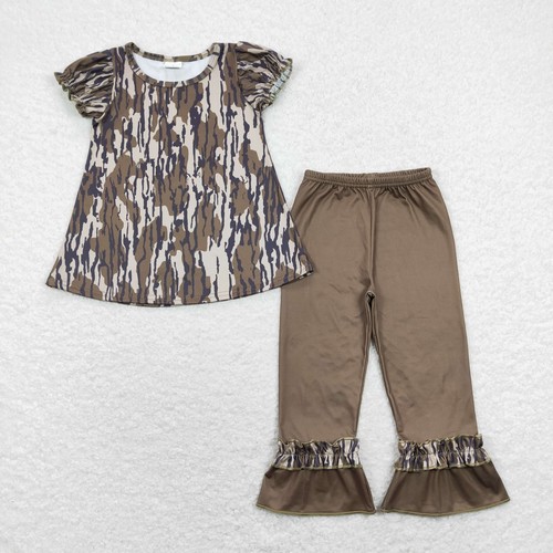 Kids Girls Hunting Set Green Long Sleeve Top Camouflage Pants 2 pcs Outfit - Picture 12 of 15