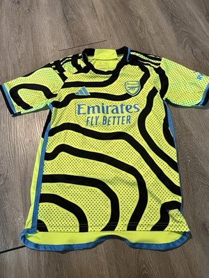 adidas Arsenal Soccer Jersey Emirates Fly Better Yellow/Black #6 Size 26