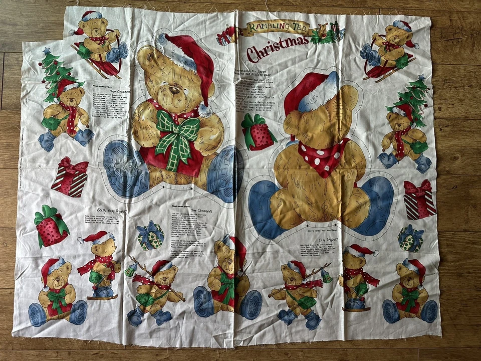 Lote de 7 apliques vintage de Navidad de algodón con paneles de tela de corte y costura VIP Foto 4 de 4