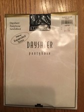 Vintage Daysheer Pantyhose Sandalfoot Almost Black Size D